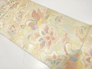 佐賀錦　鴛鴦に唐花模様織り出し　袋帯